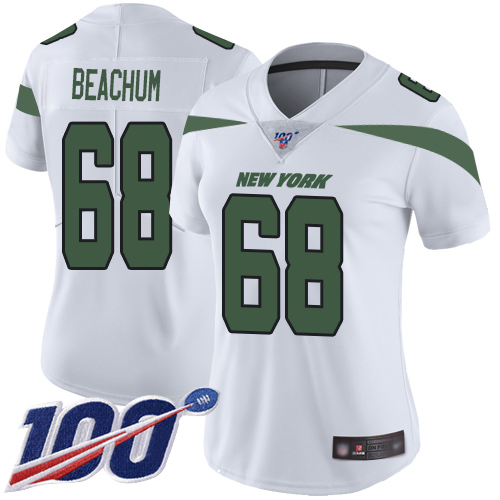 New York Jets Limited White Women Kelvin Beachum Road Jersey NFL Football #68 100th Season Vapor Untouchable->women nfl jersey->Women Jersey